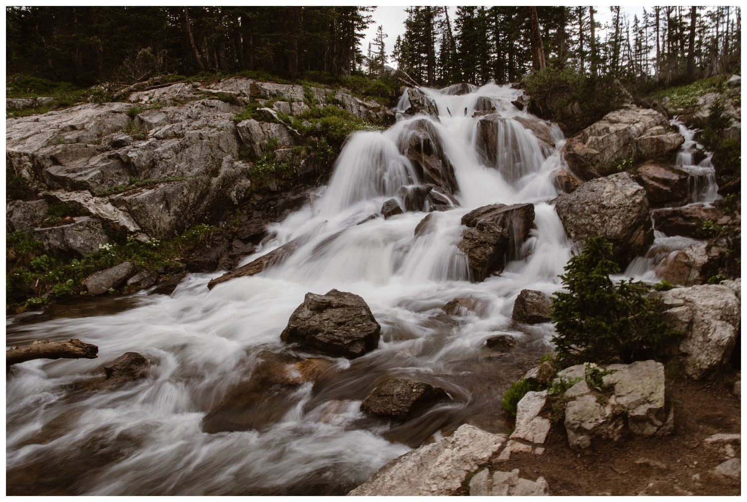 Landscape of a waterfall near Boulder, Colorado. 