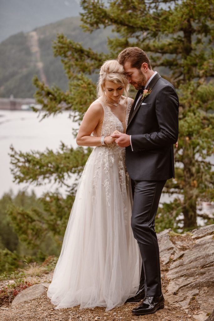 Bride and groom at Orcas Island. 